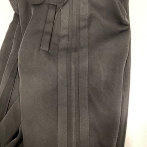 Black striped wide leg dress pant